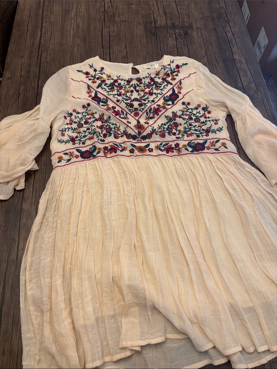 Umgee Dresses & Skirts - Umgee Cream Embroidered Boho Peasant Dress